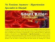 No Tensions Anymore – Hypertension Specialist in Sharjah