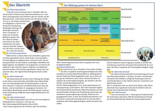 BroschÃƒÂ¼re ÃƒÂœbertritt Primarstufe - Sekstufe 1 - der Schule Laupen