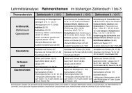 Lehrmittelanalyse: Rahmenthemen im bisherigen Zahlenbuch 1 bis 3