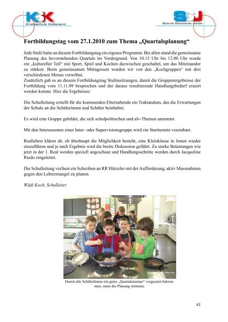 Jahresbericht 2010 - Schule Jonen