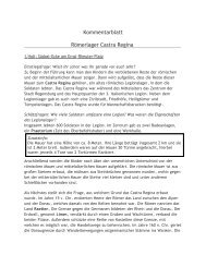 Kommentarblatt Römerlager Castra Regina - Schulen in Regensburg