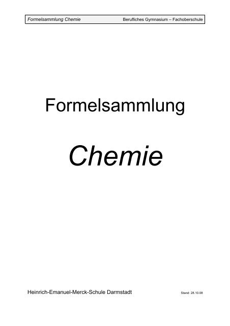 Formelsammlung Chemie