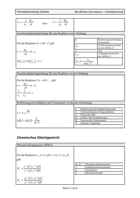 Formelsammlung Chemie