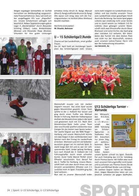 Schulzeitung - nms Voitsberg - Ausgabe 6