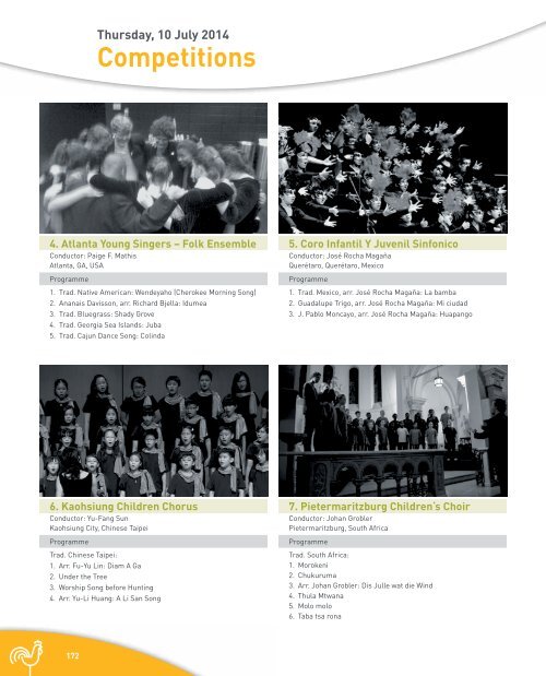 World Choir Games 2014 - Programme