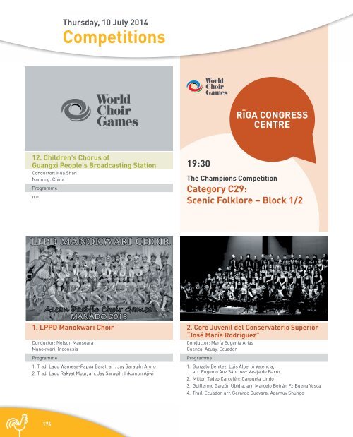 World Choir Games 2014 - Programme