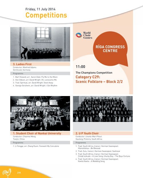 World Choir Games 2014 - Programme