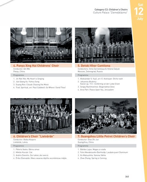 World Choir Games 2014 - Programme