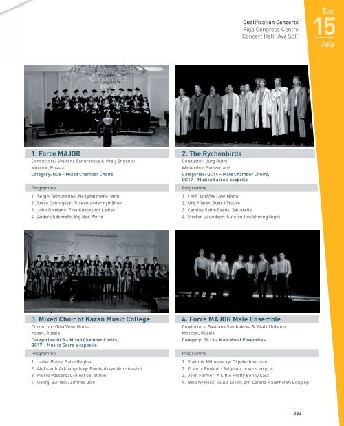 World Choir Games 2014 - Programme