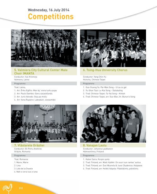 World Choir Games 2014 - Programme