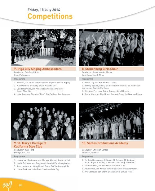 World Choir Games 2014 - Programme