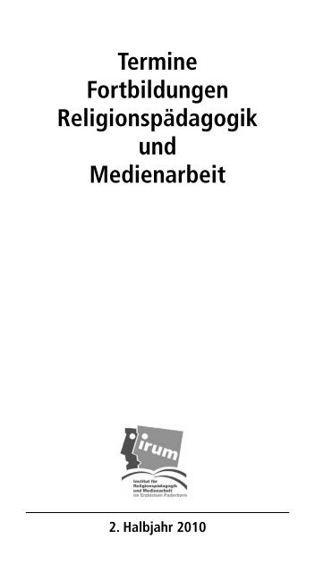 Hinweise - Institut fÃƒÂ¼r ReligionspÃƒÂ¤dagogik und Medienarbeit