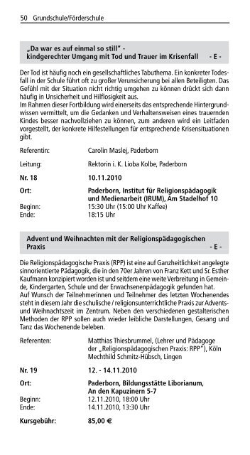 Hinweise - Institut fÃƒÂ¼r ReligionspÃƒÂ¤dagogik und Medienarbeit