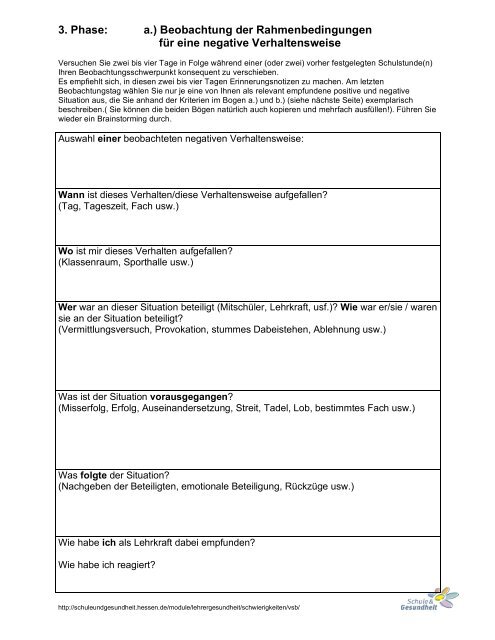 Im Bogen A Und B Der Dritten Phase Pdf Schule Gesundheit