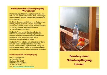 Berater/innen Schulverpflegung - Schule & Gesundheit - Hessen