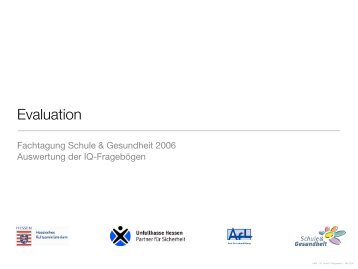 Evaluation Fachtagung 2006 - Schule & Gesundheit