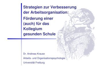 Strategien zur Verbesserung der Arbeitsorganisation - Schule ...