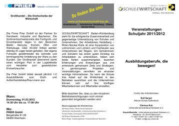 Veranstaltungen Schuljahr 2011/2012 Ausbildungsberufe, die ...