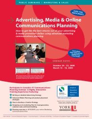 Advertising, Media & Online Communications Planning - Schulich ...