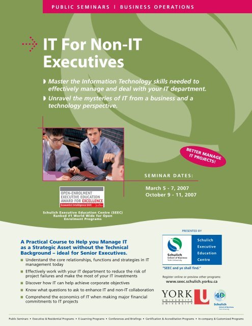 IT For Non-IT Executives - Schulich School of Business - York ...