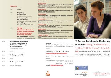 Der Flyer zum 2. Forum - Schulinfos