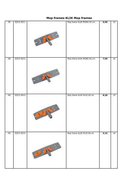 Mop frames KLIK Mop frames - Lumeranta