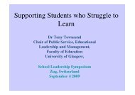 Supporting Students who Struggle to Learn - Schulleitungssymposium