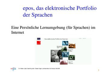 epos, das elektronische Portfolio der Sprachen