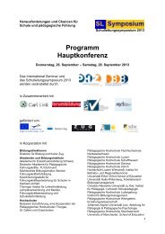 Programm Hauptkonferenz - Schulleitungssymposium