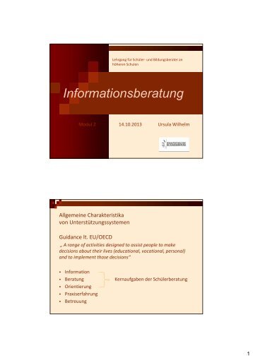 Informationsberatung - Schulpsychologie