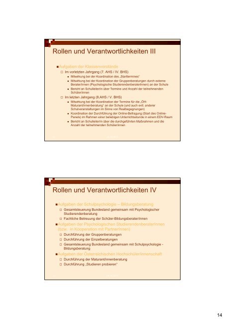 Informationsberatung - Schulpsychologie