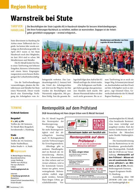 metallzeitung Küste Nr. 7/2014