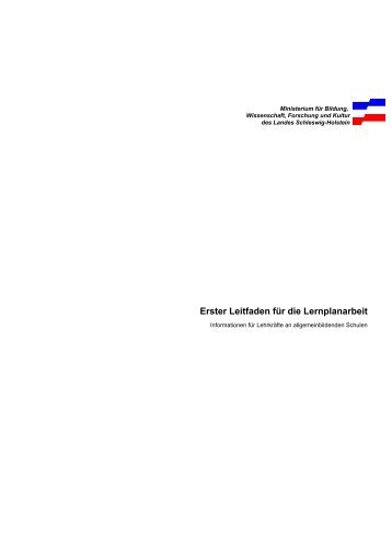 Leitfaden Lernplan - Paragraf - Schulrecht fÃ¼r Schleswig-Holstein