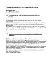 Teilzertifikat Sucht- und Gewaltprävention - Schule - Hessen