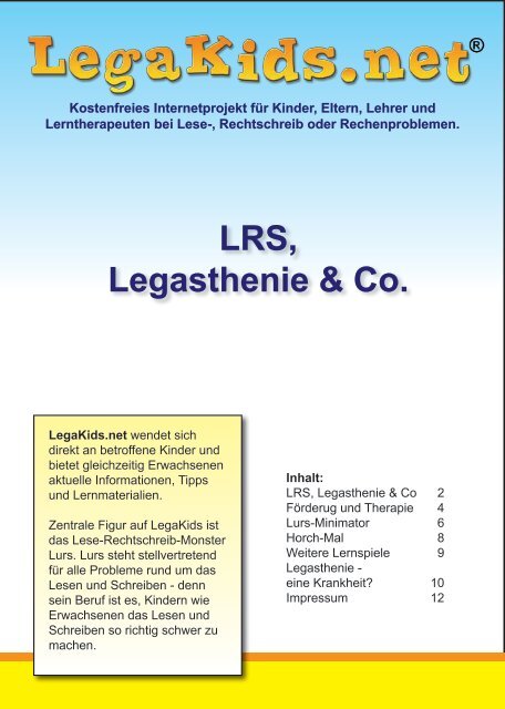 LRS, Legasthenie &amp; Co. - Schule