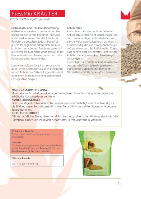 Mineralfutter für alle Tiere. PRODUKTKATALOG