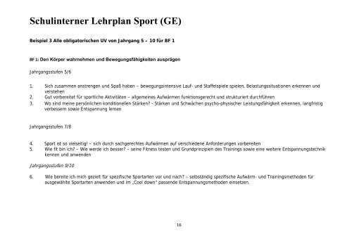 Schulinterner Lehrplan Sport (GE) - Schulsport-NRW