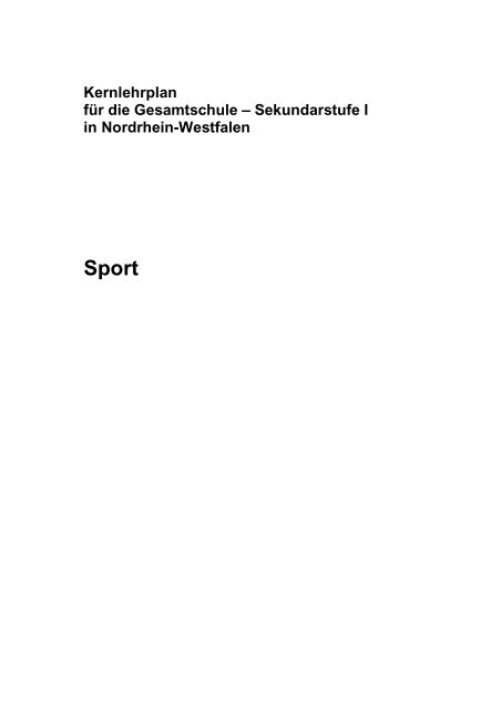 Kernlehrplan Sport - Schulsport-NRW