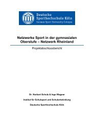 Netzwerke Sport in der gymnasialen Oberstufe ... - Schulsport-NRW