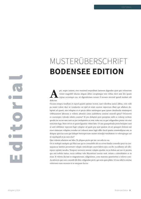 Bodensee Edition - Ausgabe 1 2014