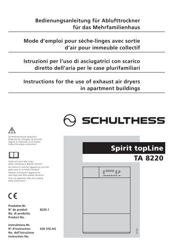 Spirit topLine TA 8220 - Schulthess Maschinen AG