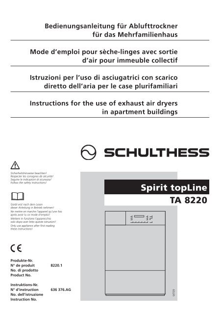 Sèche-linge - Schulthess Maschinen AG
