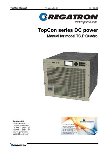 TopCon series DC power - Schulz Electronic GmbH