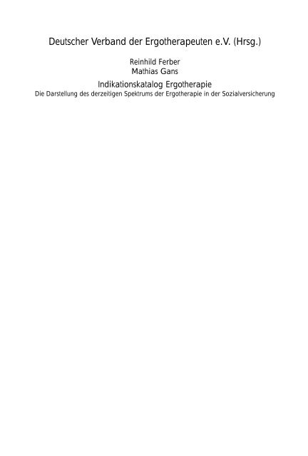 Deutscher Verband der Ergotherapeuten e.V. (Hrsg.)