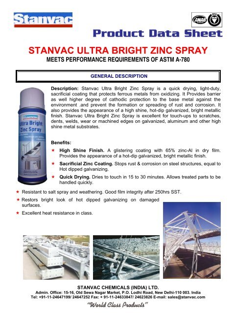 stanvac zinc spray