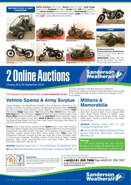 to download the auction catalogue - Sanderson Weatherall