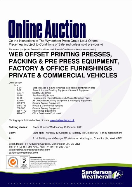 to download a copy of the Online Auction catalogue - Sanderson ...