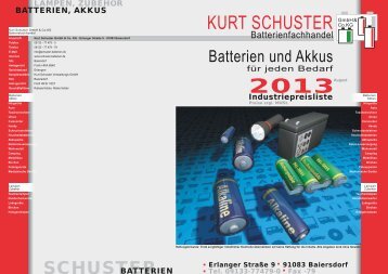 August 2013 - Kurt Schuster Batterien GmbH