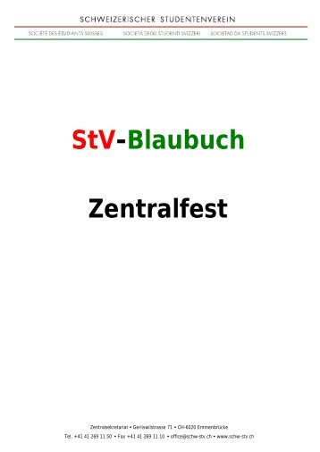 StV-Blaubuch Zentralfest - Schw. StV