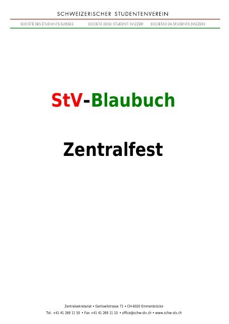 StV-Blaubuch Zentralfest - Schw. StV